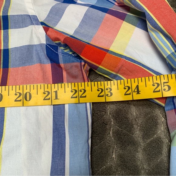 Tommy Hilfiger Shirt Mens Medium Red Blue Yellow Long Sleeve Button Down Plaid - Picture 9 of 10